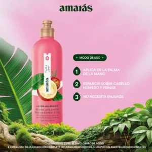 Amaras Crema de Peinar Lago Amazónico Rosado 300 ml - Imagen 3